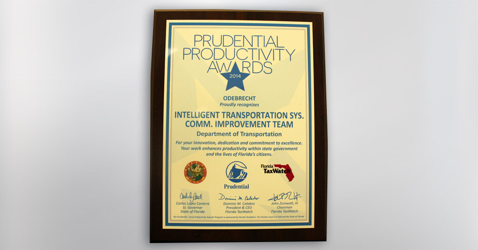 2014 Prudential Productivity Award - ITS Communications Improvement Team for I-95