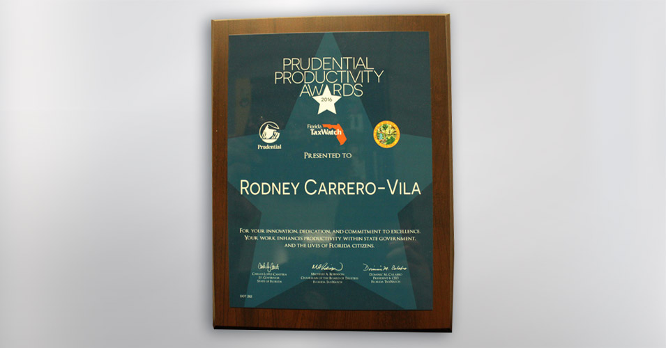 Prudential Productivity Award Rodney Carrero-Vila